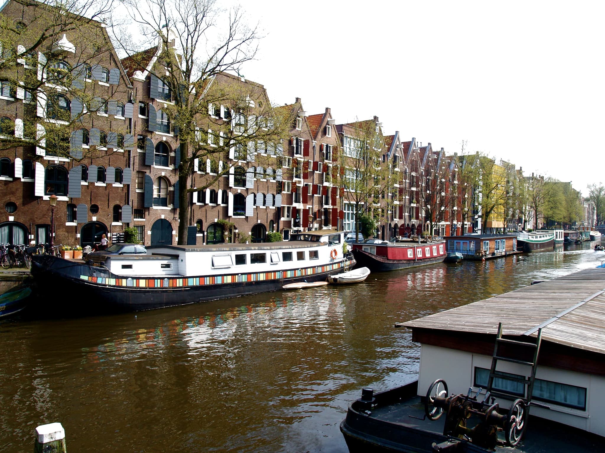 Canal houses along a canal in Amsterdam
