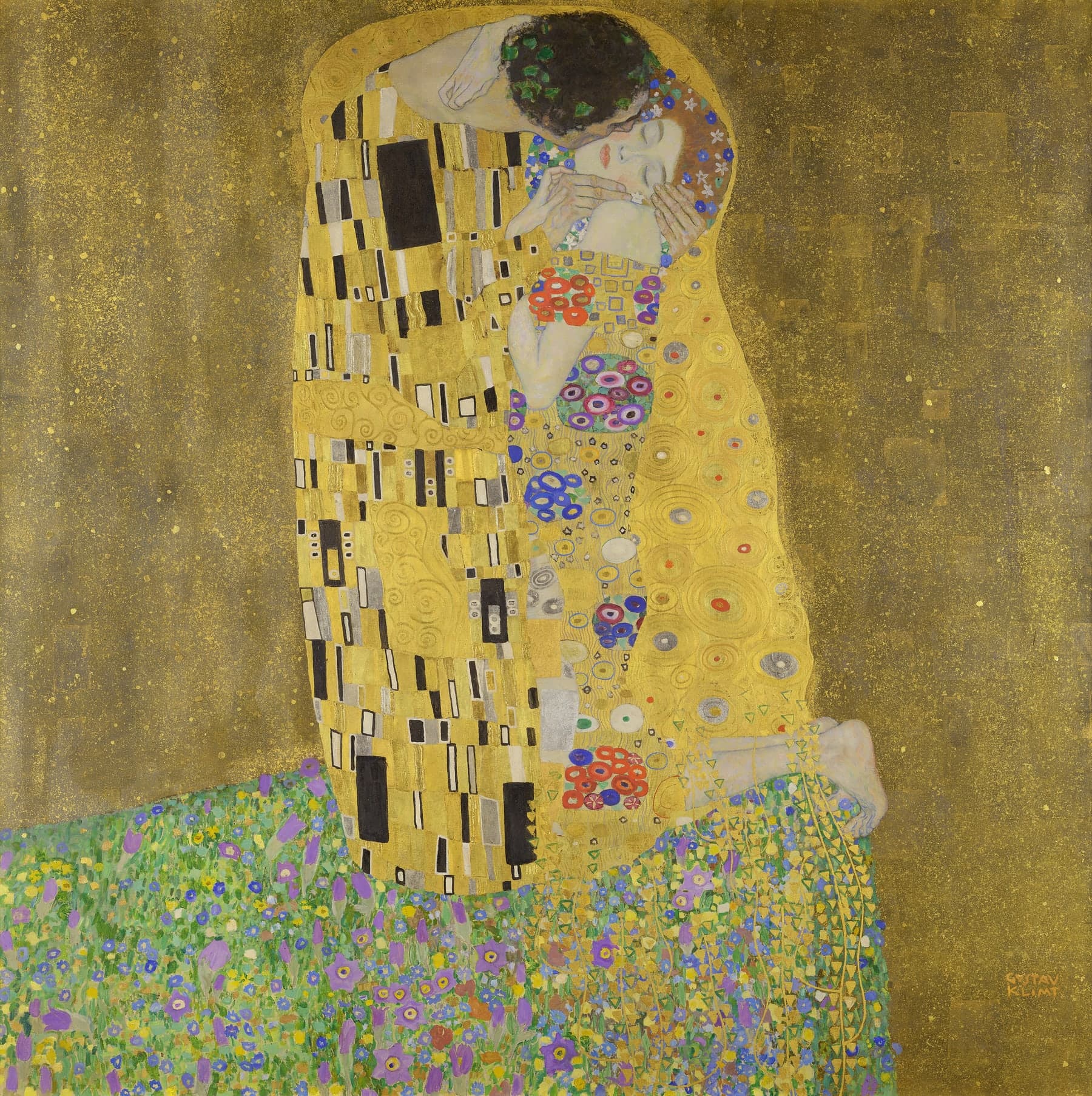 Gustav Klimt, The Kiss, 1907 to 1908