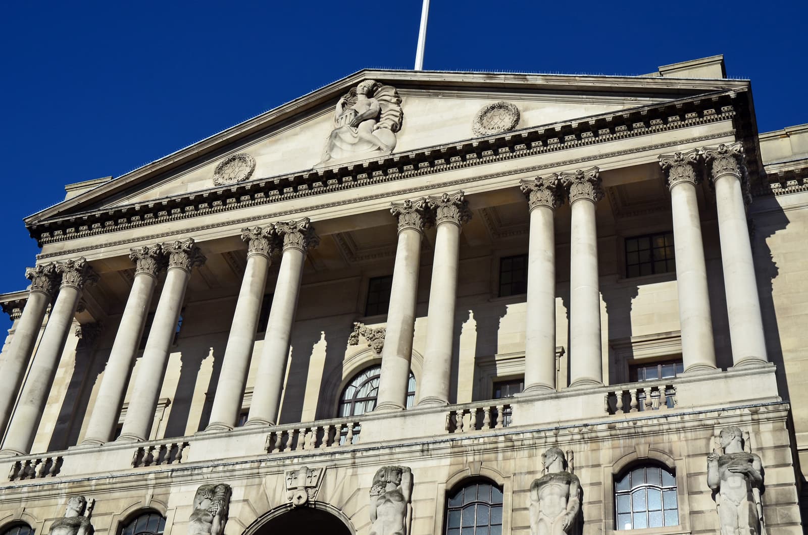 The colonnade of the Bank of England