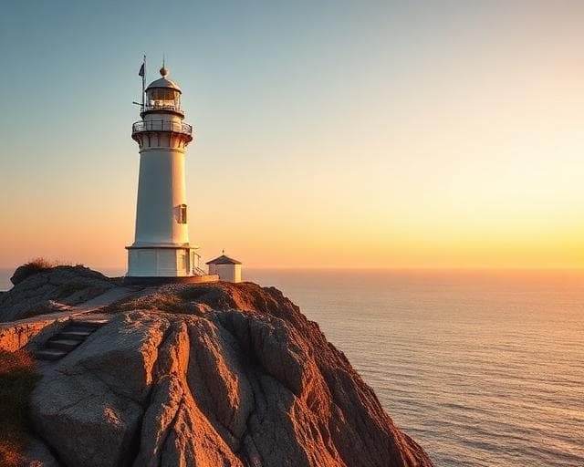 A lighthouse on rock