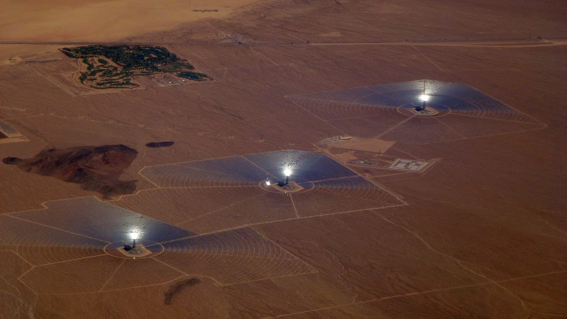 A solar array under open sky
